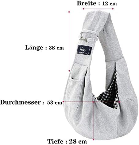 Cuby Carrier Sling, Small Dog, Cat Sling, Pet Carrier Sling, Backpack, Single Shoulder Pet Bag for Travel Dog Carrier Bag, Grey Stripes - Image 5