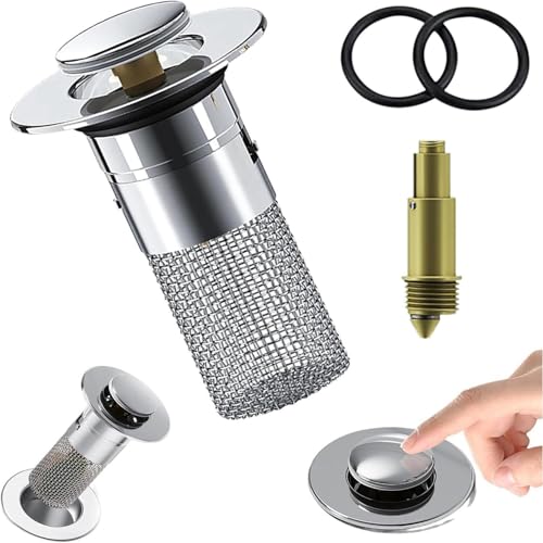 Upgraded Kitchen Sink Plug Strainer, Shower Drain Hair Catchers, Stainless Steel Sink Filter,Bathroom Sink Stopper, Hair Catcher, For Kitchen Sink,Bathroom,Bathtub,Wash Basin,External Diameter 6cm (A)