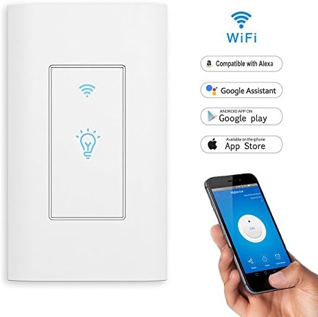 Smart Light Switch,LYASI In-wall WiFi Switch Remote Control Wireless Switch,Compatible with Alexa and Google Home,Timing Function,Control Your Fixtures From Anywhere,No Hub Required