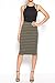 TheMogan Women's Basic Striped Stretch Cotton Elastic Waist Knee Length Pencil Skirt