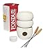 Fire Water Chocolate Fondue Tower for Two: White Ceramic 3 Ounce Double-Decker Mini Pot Boiler and Candle Holder Melter with 2 Forks by Max Brenner