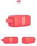 NCLINGLU Portable Small Universal Travel Case/Bag for Organizing Small Accessories & Electronics & Toiletries, with 2 Zippered main Compartments, High Quality & Good Looking (Red)