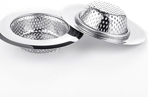 LAVAVIDA Kitchen Sink Strainer, 2 Pack Stainless Steel Drain Strainer Basket, Perfect for Garbage Disposal, Large Wide Rim 4.5'' Diameter