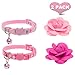 PUPTECK Cat Collar with Bells - 2 Pack Cute Breakaway Kitten Collars with Removable Accessories, Heart and Flower