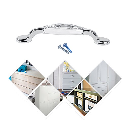 image for Yosooo Rhinestone Crystal Cabinet Pulls Solid Aluminium Alloy Handles 
