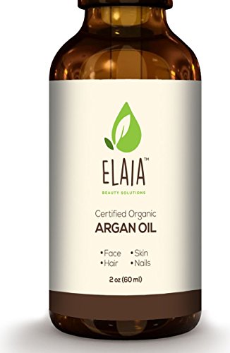 ELAIA BEAUTY SOLUTIONS Ecocert and USDA Organic Moroccan Argon Oil, 2 oz.