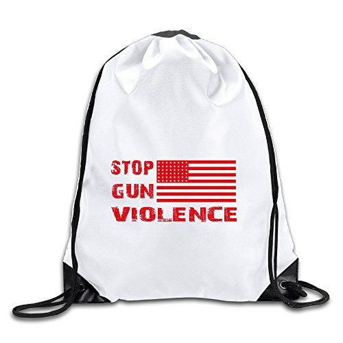 Us Flag Stop Gun Violence Drawstring Backpack Bag Gym Sack