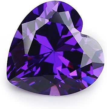 50PCS Size 3x3~10x10mm AAAAA Violet Heart Shape Europe Machine Cut Loose Cubic Zirconia CZ Stone For Jewelry Diy (6x6mm 50pcs)