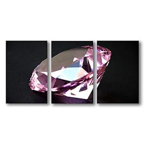 3 Piece Canvas Wall Art for Living Room Bedroom Home Artwork Shiny Diamond Gemstone Paintings Ready to Hang - 16"x24" x 3 Panels