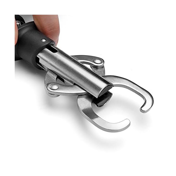 Flexzion-Portable-Fish-Lip-Grabber-Gripper-Grip-Holder-Tool-Stainless-Steel-Fishing-Gear-15KG-and-30-Pound-with-Weight-Scale-and-Wrist-Strap