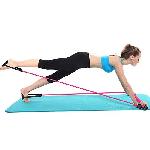 Ironwill - Entraîneur Abdominal élastique (6 Tubes) - Pour Fitness, Yoga, Rééducation - Poignées Mousse, Pédales Antidérapantes