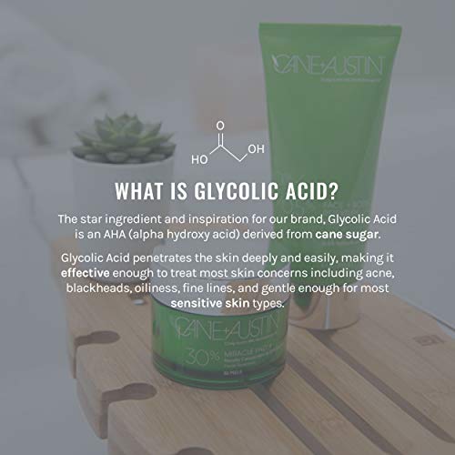 CANE + AUSTIN Miracle Pad Plus, 30 Glycolic Acid Exfoliating Face Peel Pads, Provides Maximum