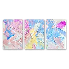 Canvas Wall Art Abstract Oil Painting Features Painting Artwork for Home Prints Framed - 16"x24" x 3 Panels
