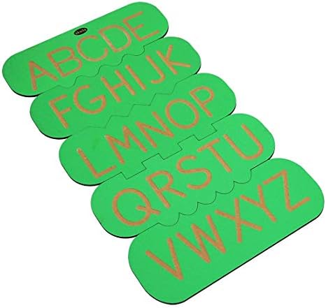 Skola Toys - Alphabet Tracing Stencils English Upper Case / Capital Letters - Wooden Educational Language Puzzle Toy for 2+ Year Old