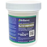 Brilliance Laser Inks 50 Grams Black Metal Marking Powder with Foam Brush | Permanent Durable High Contrast Laser Engraving Accessories for Fiber, YAG, and CO2 Laser Engraver BLI101MBPWD50