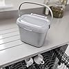 Addis 518384 Eco 100% Plastic Everyday Kitchen Food Waste Compost Caddy Bin, 4.5 Litre, Recycled Light Grey