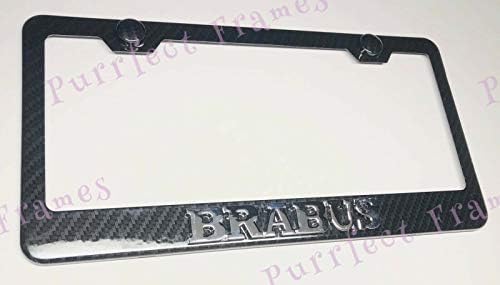 Billion_Store 3D Brabus 100% Real 3K Twill Wreath Carbon Fiber License Plate Frame The Best Accessories for Auto-Tuning