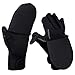 Goture Fingerless Gloves with Cover, Anti-Slip Half Finger Spring Autumn Flip-Over Mitten Fishing Gloves for Fishing
