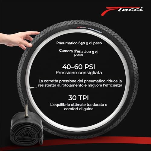 Fincci MTB Tyres 26 x 2.1 Inches 57-559 Pair Folding Bike Tyres 26 with 2 x Air Cameras Presta Valve for Mountain Bike, Racing Bike, Electric Bicycle – Pack of 2