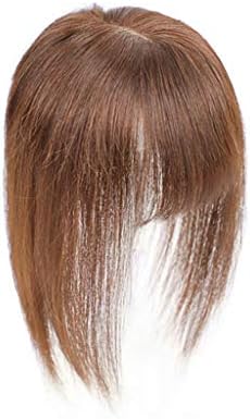 Moreal 12" Clip in Bangs with Natural Scalp Straight Human Hair Extensions Top Hair Piece Closure for Women