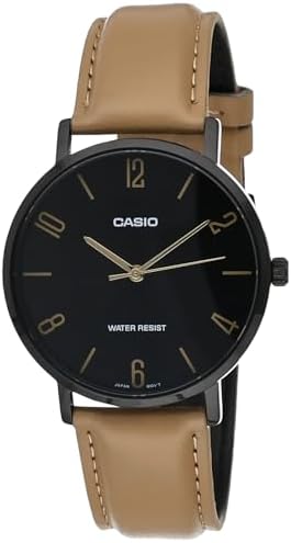 Casio Leather Watch For Men Casio Watch Men Analog Black Dial