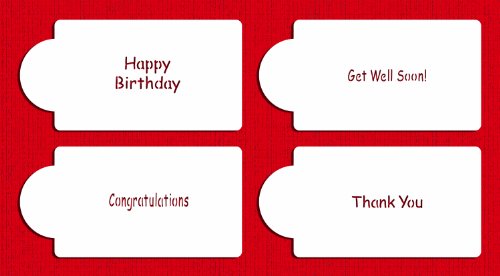 Designer Stencils C248 Celebration Sayings Stencils (Happy Birthday, Congratulations, Get Well Soon, Thank You), Beige/semi-transparent