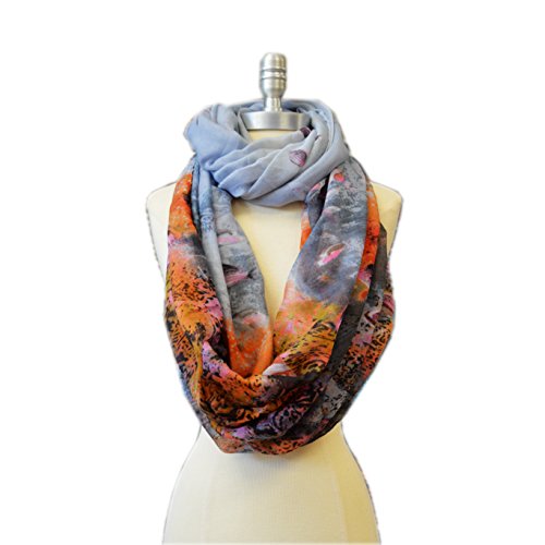 SCARF_TRADINGINC Sea series Infinity Loop Scarf Cowl (Under the sea Grey)
