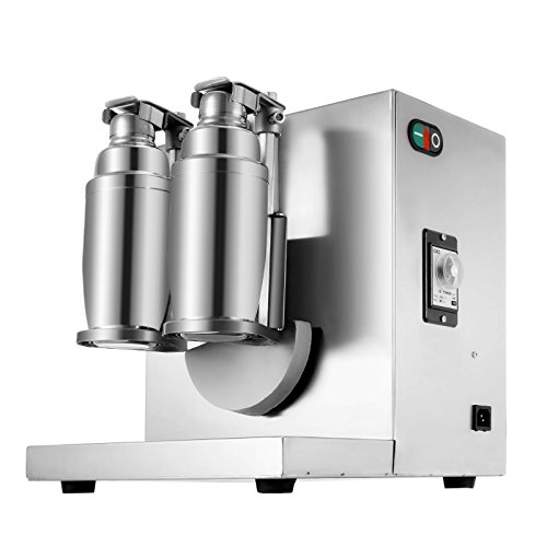 Forkwin Milk Tea Shaker 400r/min Milk Tea Shaker Machine Double Frame Shaker for Milk Tea Stainless Steel Tea Milk Shaker for Restaurant