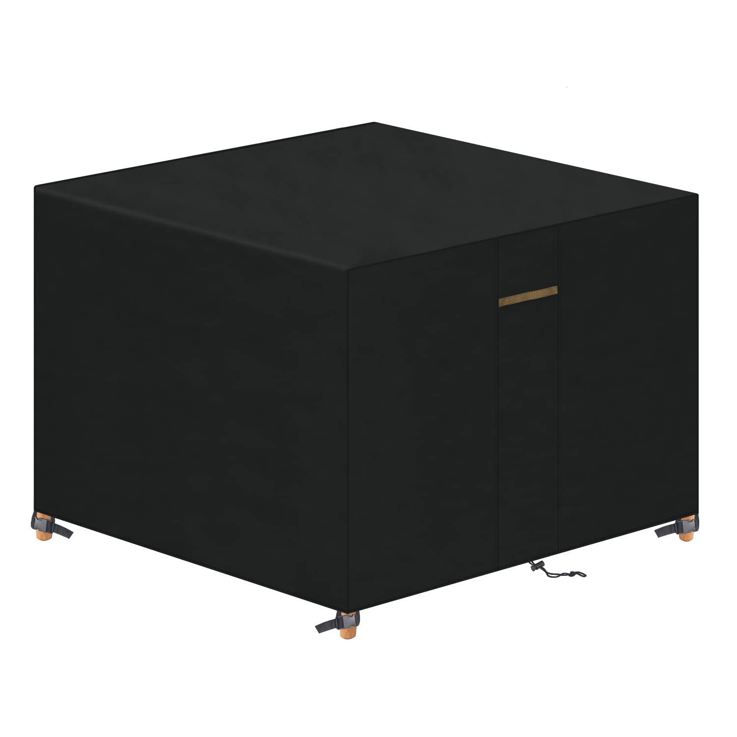 VANSHEIM Garden Furniture Cover Waterproof Outdoor Garden Table Cover Home Covers with Waterproof Windproof Anti-UV Heavy Duty 420D Oxford Fabric Square Black 90x90x90cm