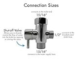 Luxe Metal T-adapter with Shut-off Valve, 3-way Tee Connector, Chrome Finish, for Luxe Neo Bidets Model: 1516-Shutoff-Adapter