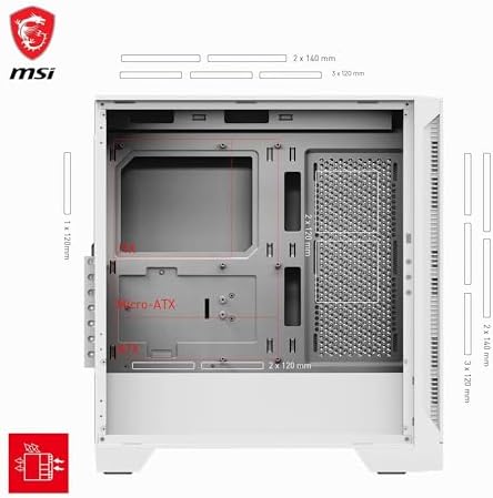 MSI mag Forge 320R Airflow Branco ATX Midtower Case
