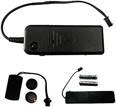 Twisted Glow EL Wire Battery Packs &amp; Inverters – Standard 2AAA Battery Pack in 3 Settings Available in Sound Activated, Mini and Tiny Variations - Tiny (2CR2032 Coin Cell Battery)