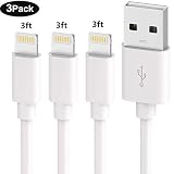 SHARLLEN MFi Certified iPhone Charger Cable (3 Pack 3FT) Fast USB iPhone Charging Cable Long Cord Compatible iPhone XS/Max/XR/X/8/8 Plus/7/7 Plus/6/6 Plus/6S/6S Plus More (White)