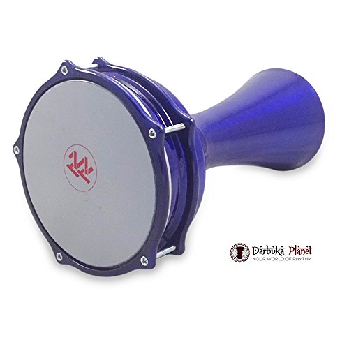 ZAZA Percussion 16'' Blue Aluminum Darbuka, Synthetic Head