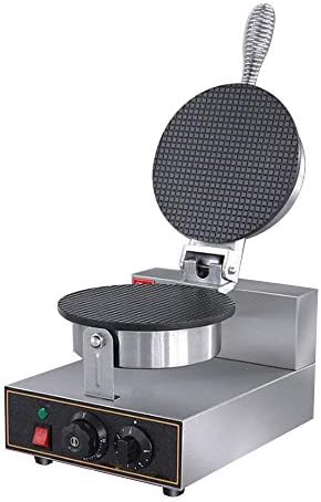 JACKBAGGIO 220V New Home Commercial Stainless Single&Double Head Electro-Thermal Ice Cream Cone Crispy Egg Cone Machine Non-Stick Egg Roll Maker (Single Head)