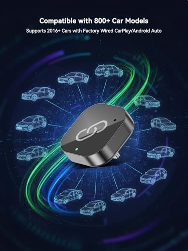 2026 Wireless CarPlay Apapter USB C, Plug & Play Auto-Connect, Compatible with Vehicles from 2016 with Series CarPlay/Android Car, 5G/2.4G Dual-Band WiFi, Stable Car Play Android Auto Dongle