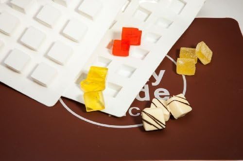 Truffly Made. Square Chocolate Truffle, Jelly and Candy Mold, 54 cavities, One step candy pop-out by Truffly Made