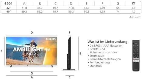 Ambilight TV 40PQS6901/12 40 Zoll FHD QLED Smart-TV