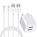 TAKAGI Phone Charger Fast Charging Extra Long Cable 2 Pack 6feet Durable Data Sync Transfer Cord USB Plug Wall Charger(ETL Listed) Compatible iPhoneX/8/7/6S/6/Plus/SE/5S/iPod/iPad Mini