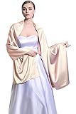 Women's Bridal Party Evening/Wedding Silk Satin Shawl Wrap 25 Colors S58 Champagne