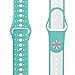 GHIJKL Sports Band Compatible for Apple Watch 38mm 40mm, Soft Silicone Replacement iWatch Wristband Compatible for Apple Watch Sport, Series 1, 2, 3, 4-Teal/White-38mm, 40mm