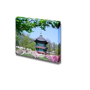 Asian Style Pagoda Gazebo in The Open Blossoming...