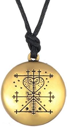 Money Talisman Wealth Amulet Jewelry Hand Stamped Necklace Gold Viking Jewelry