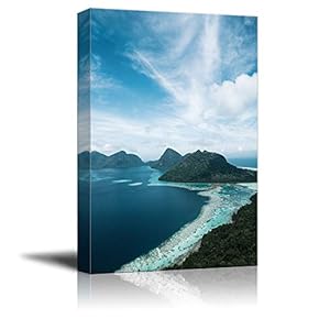 Canvas Wall Art - Group Islands Cover The Bay - Giclee Print Gallery Wrap Modern Home Art Ready to Hang - 12x18 inches