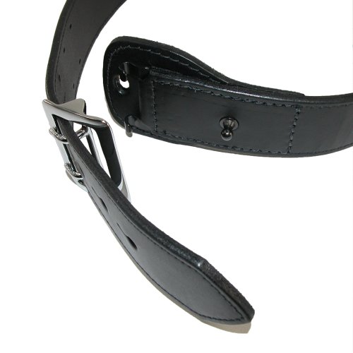 Boston Leather Men's Leather Fully Lined Sam Browne 2 1/4 Inch Belt, 40, Black