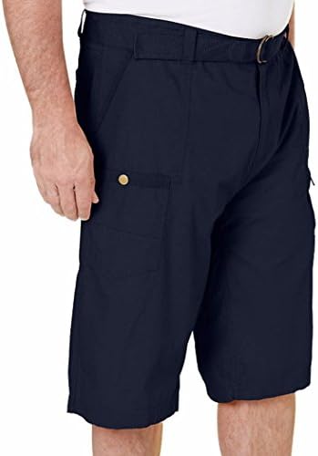 Red Face Men's Big and Tall Cotton Belted Cargo Shorts (46, Navy)