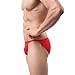 Sunward Men Ultra-Thin Breathable Briefs Sexy Underwear (M, Red)