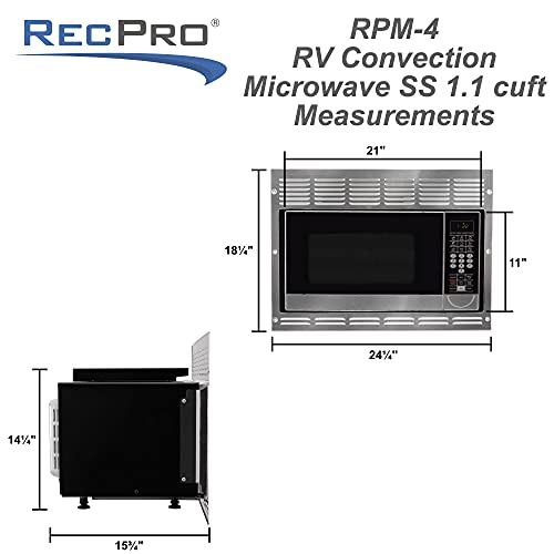 RecPro RV Convection Microwave Stainless Steel 1.1 cu. ft 120V