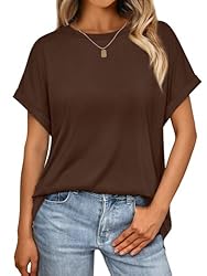 AUTOMET Womens Tops Casual Oversized Basic T Shirts
