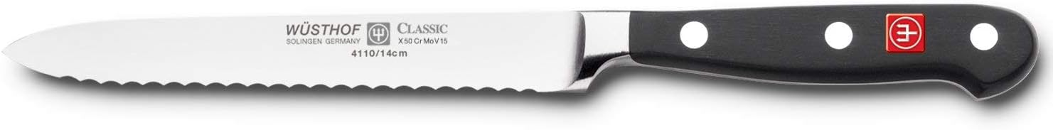Wüsthof Classic 4110 Serrated Utility Knife, 5 Inch